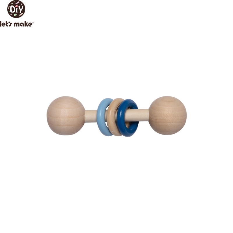 Let's Make Baby Beech Wooden Rattle 1pc Hemu Rattle Soother Teether Molar Toy Safe Without FPA Musical Chew Montessori Toys